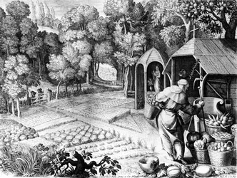 Sankt Fiacre i sin trädgård, ca 1580-1620